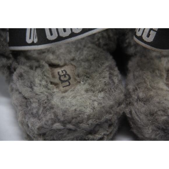 UGG Fluff Yeah Slide Sandals Women's Size 6 Gray Sheepskin Slippers Slip On - Picture 6 of 7